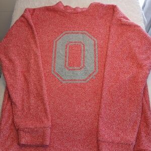 Red Sweater with Gray Lettering